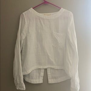 Cloth & Stone White Open Back Blouse